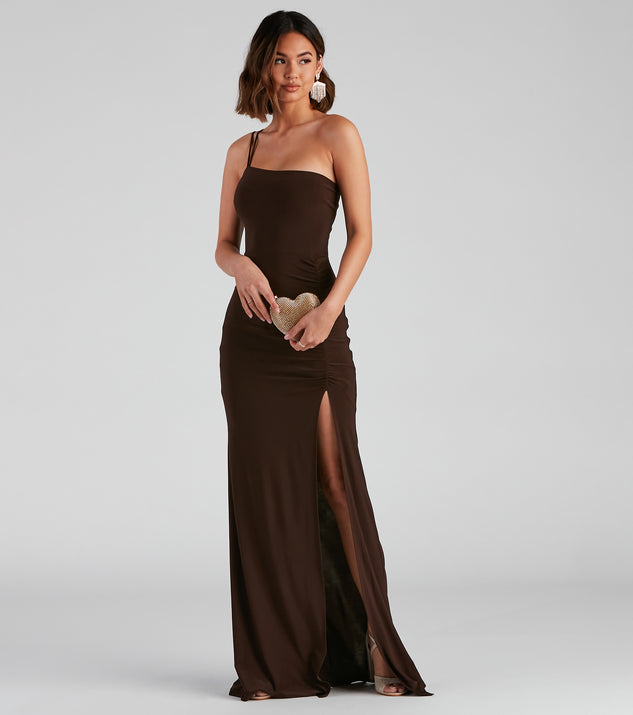 Rya Formal One Shoulder High Slit Dress ...
